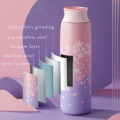 New Girl Cherry Blossoms Thermal Insulation Thermos Stainless