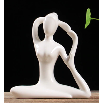 White Ceramic Yoga Figurines Hustle Nest