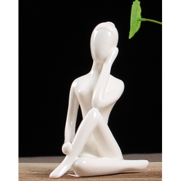 White Ceramic Yoga Figurines Hustle Nest