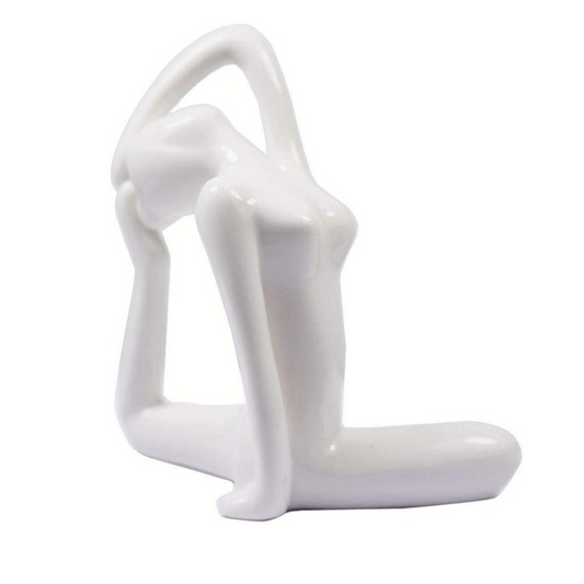 White Ceramic Yoga Figurines Hustle Nest