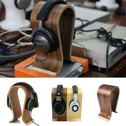 U-Shaped Wooden Headphone Stand Hustle Nest
