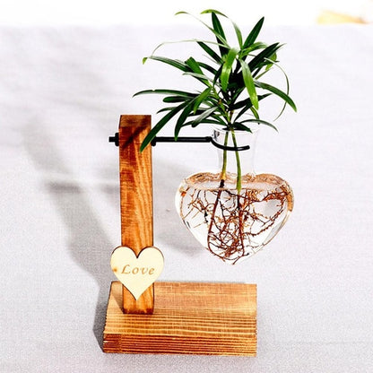 Glass and Wood Decoration Vase Hustle Nest